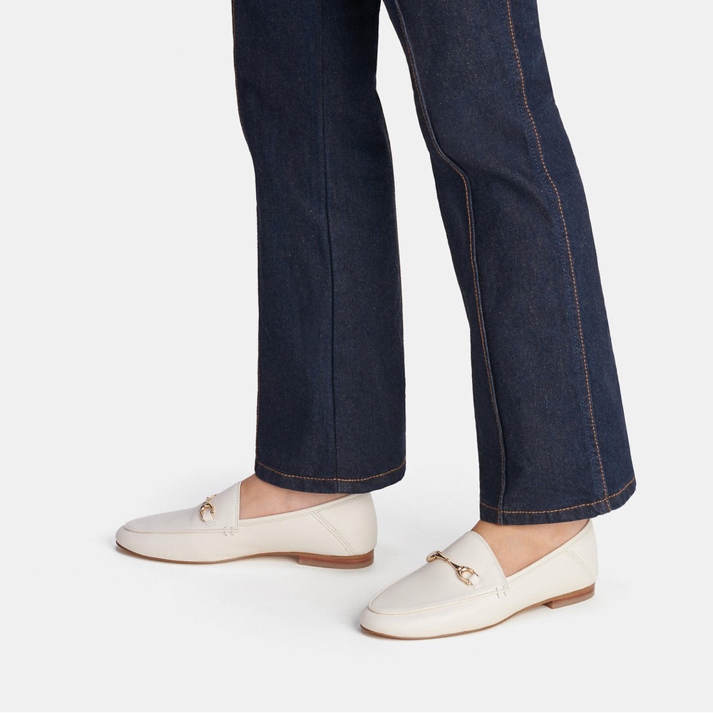 Coach Women's Cream Loafers with Gold Detail - Picture 2 of 14